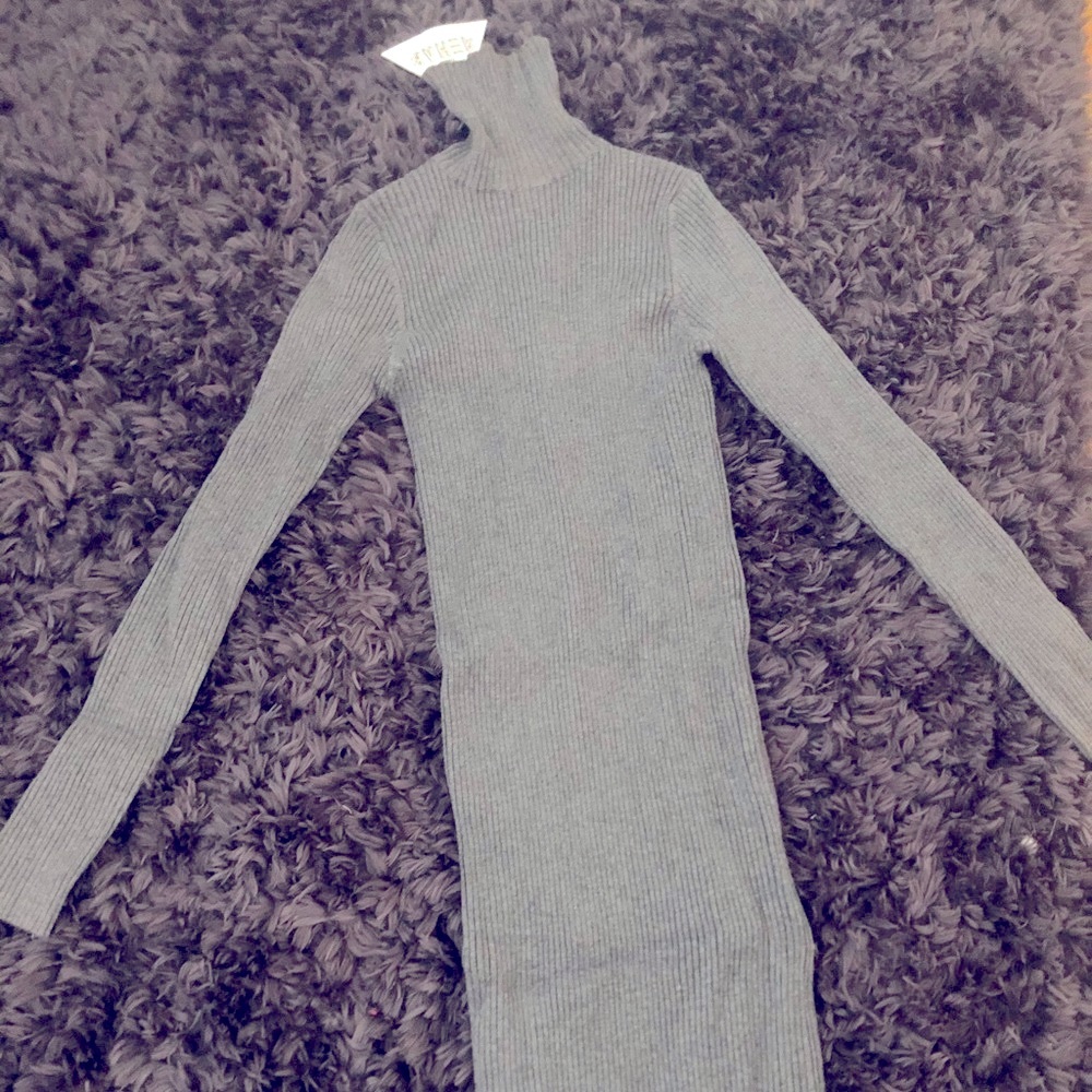 Ribbed turtleneck dress